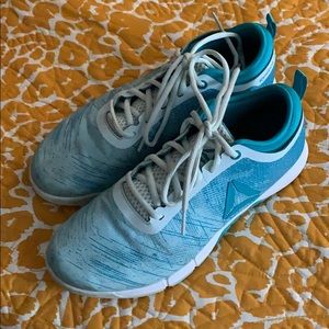Aqua blue women’s Reebok crosstraining sneaker
